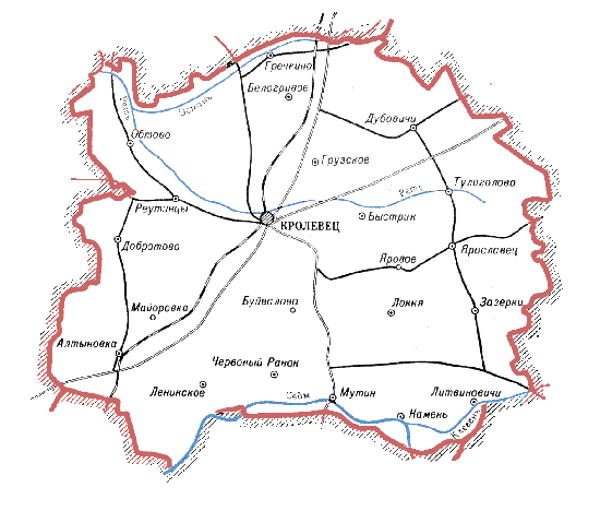 Карта кролевецкго района