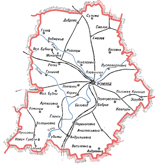Карта Роменского района